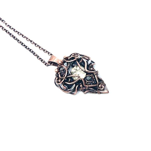 Citrine crystal gemstone copper wire wrapped handmade - Picture 6 of 9